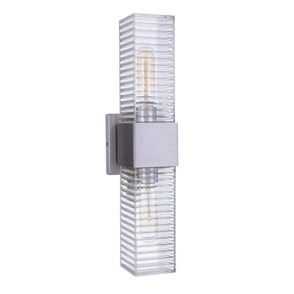 ZA4500-SA Craftmade Lighting Ridge - 2 Light Outdoor Wall Lantern In Contemporary Style-18 Inches Tall and 4.5 Inche Wide-Satin Aluminum Finish
