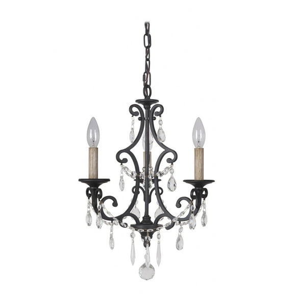 38923-MBK Craftmade Lighting Bentley - Three Light Chandelier     -Traditional Installation