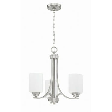 50523-BNK-WG-Craftmade Lighting-Bolden - Three Light Chandelier in Transitional Style - 18 inches wide by 18 inches high-Brushed Polished Nickel
