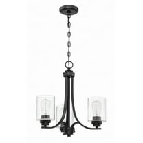 50523-FB Craftmade Lighting Bolden - Three Light Chandelier in Transitional Style - 18 inches wide by 18 inches high-Flat Black Finish-Clear Glass