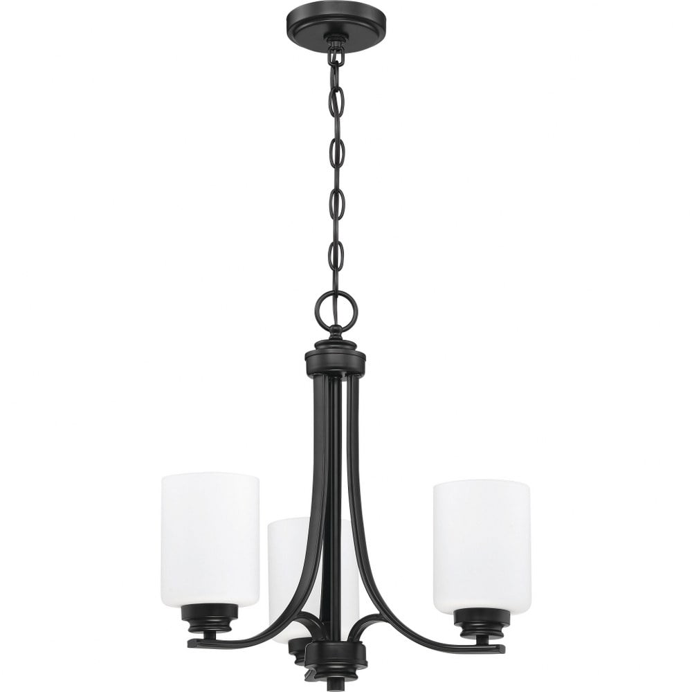 Bolden 18'' Black and White Frosted Glass Chandelier