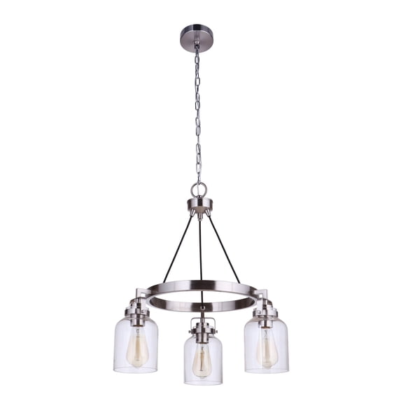53623-BNK-Craftmade Lighting-Foxwood - Three Light Chandelier - 21.75 inches wide by 24.37 inches high-Brushed Polished Nickel Finish -Traditional