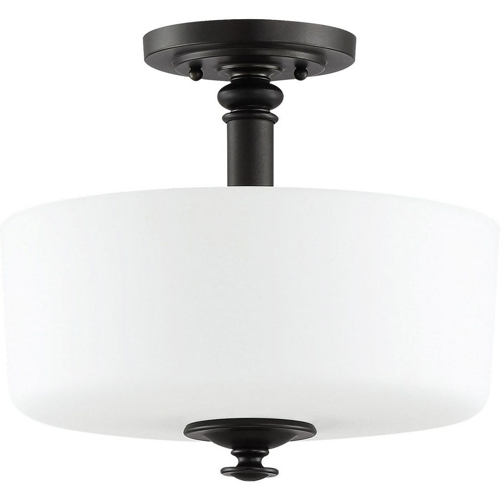 Craftmade Piltz Round Glass Semi-Flush Ceiling Light - Polished Nickel, 1-Light, 40 Watt Clear Glass Orb