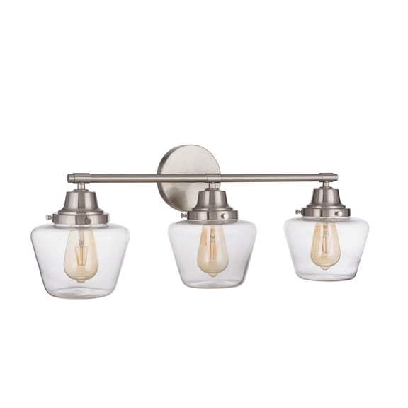 19528BNK3 Craftmade Lighting Essex 3 Light Transitional/Modern & Contemporary Bath Vanity in Transitional Style - 27.75 inches wide by 12.13 inches