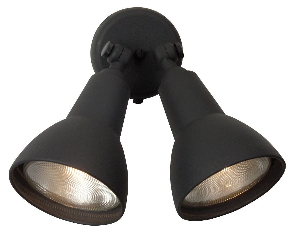 Matte Black Dual Head Outdoor Security Flood Light