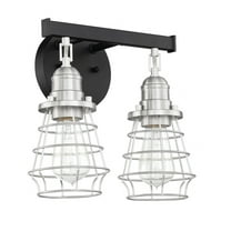 50602-FBBNK Craftmade Lighting Thatcher - 2 Light Cage Bath Vanity In Transitional/Modern and Contemporary Style-11 Inches Tall and 12 Inches