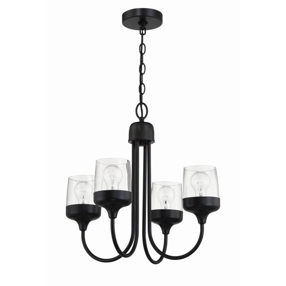 58124-FB Craftmade Lighting Wrenn - 4 Light Chandelier-19.25 Inches Tall and 20 Inches Wide-Flat Black Finish