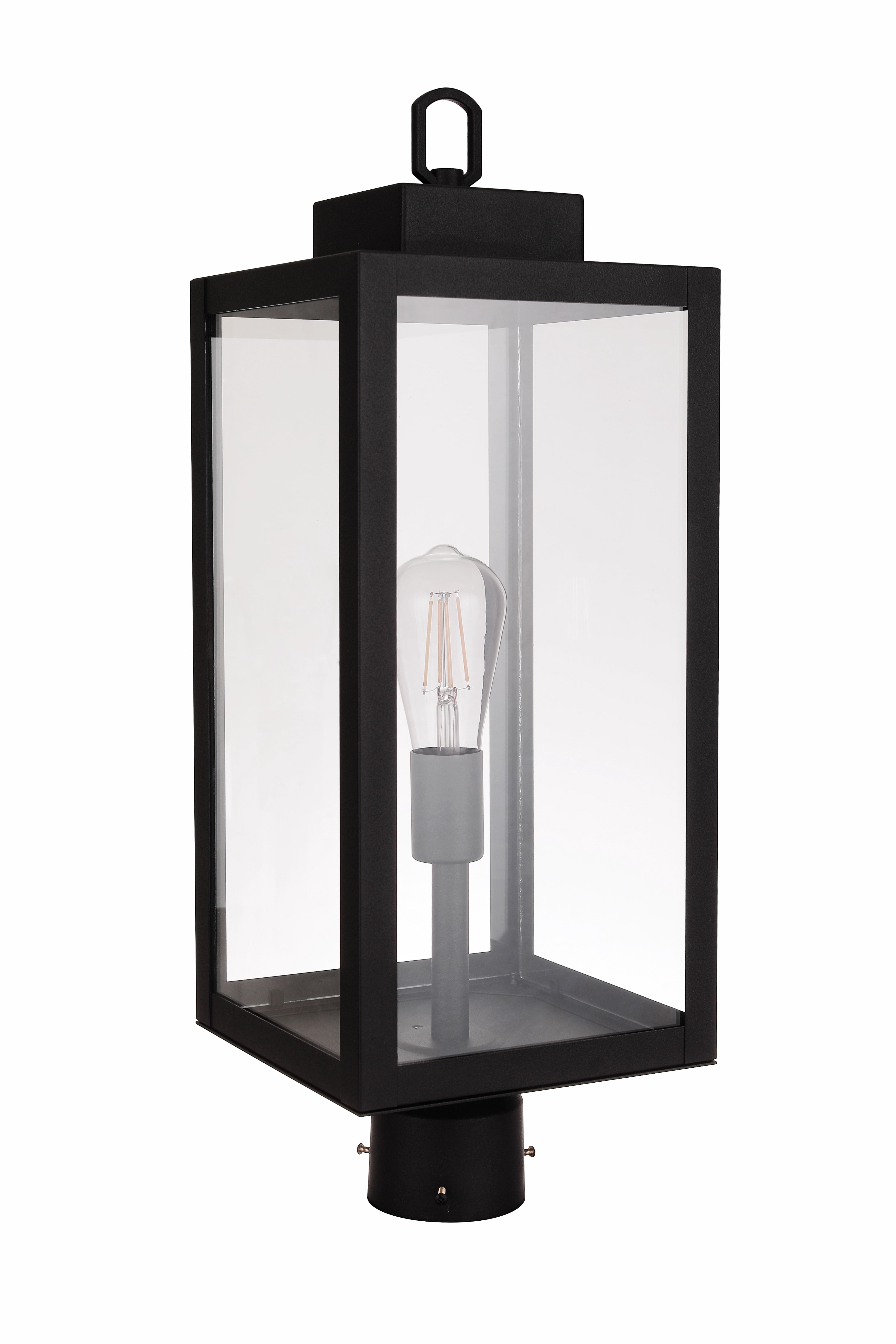 Craftmade - Marin 1 Light 23.25 in. Textured Black Finish Pole Mount Outdoor Post Mount with Clear Glass Shade