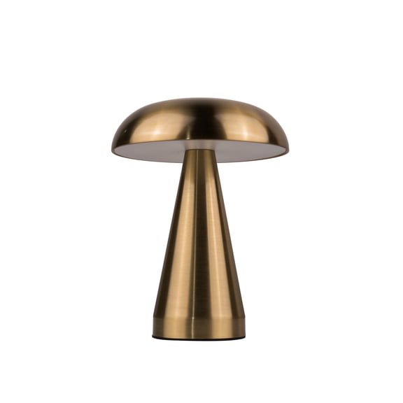 Craftmade - Marta 8.25 in. Brass Finish 1-Light Integrated LED, 2700/4500/6000K CCT 3-Way Touch Rechargeable Table Lamp with Shade