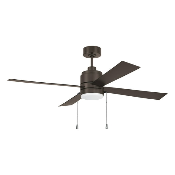 Craftmade - McCoy 52 in. 4-Blade Indoor/Outdoor Bronze Finish Ceiling Fan with Pull Chains and Integrated LED Light Kit