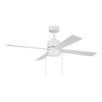 Craftmade - McCoy 52 in. 4-Blade Indoor/Outdoor White Finish Ceiling Fan with Pull Chains and Integrated LED Light Kit
