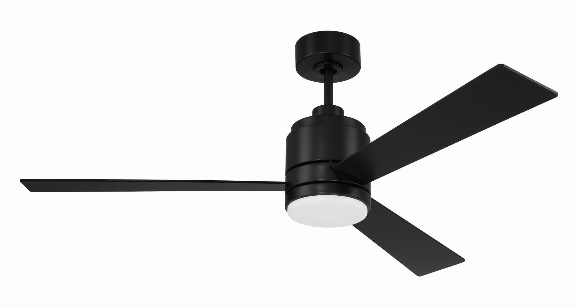 Flat Black 52" Ceiling Fan with Frost White Acrylic Light