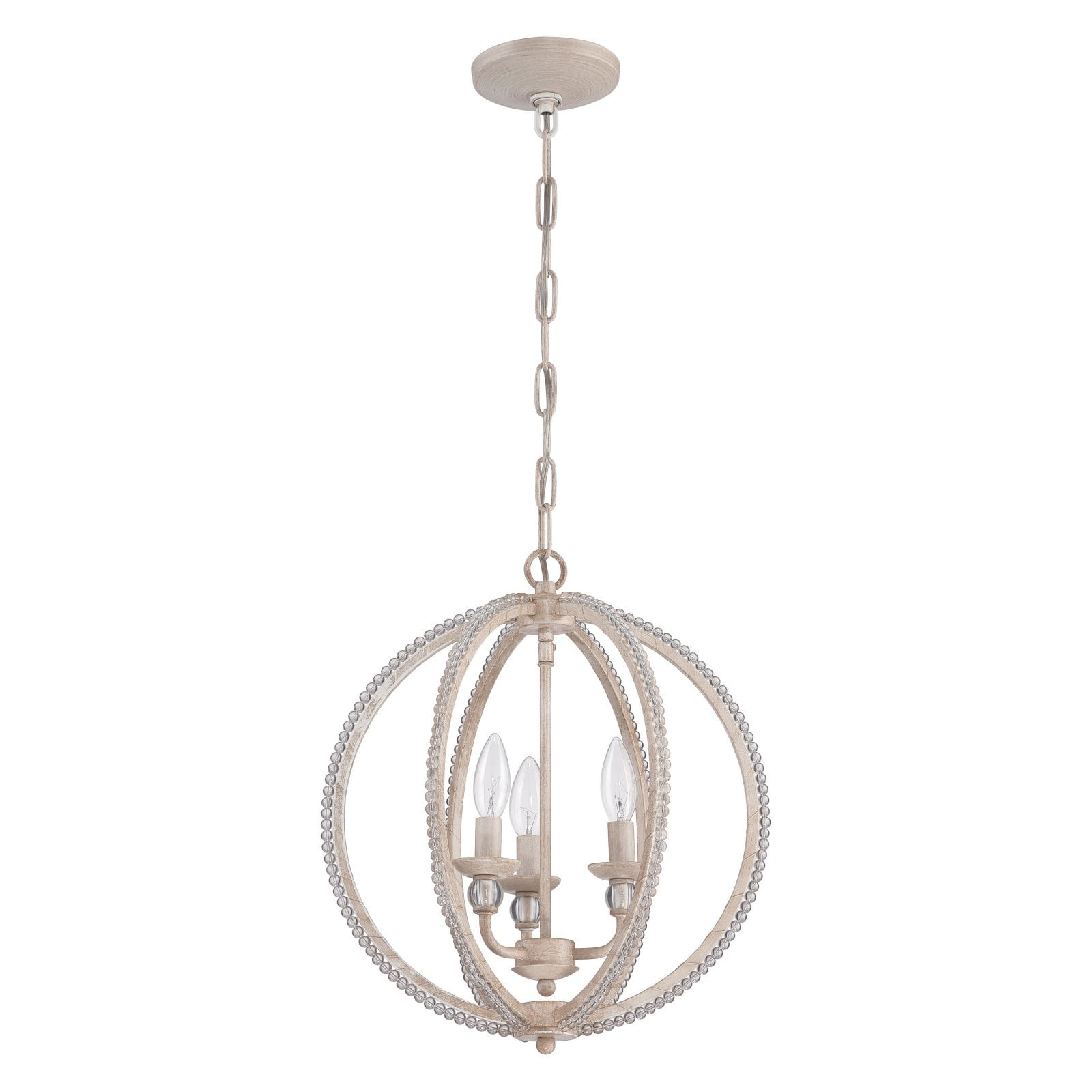 Elegant Mini Crystal Beaded Globe Chandelier in White