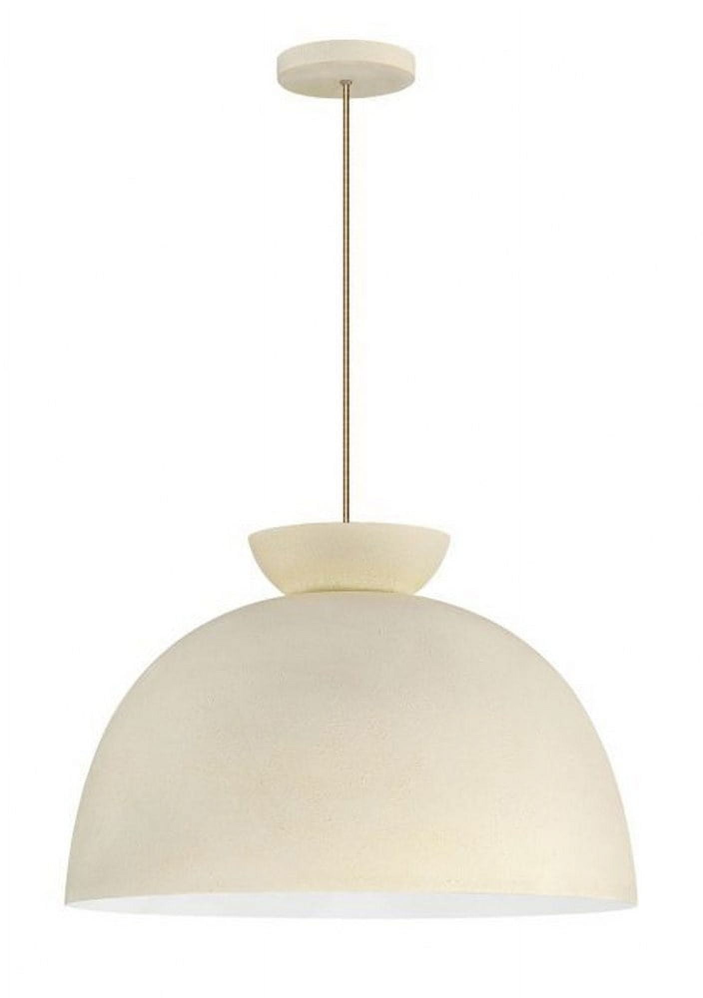 Ventura Cottage White Dome Pendant Light with Frosted Glass Globe