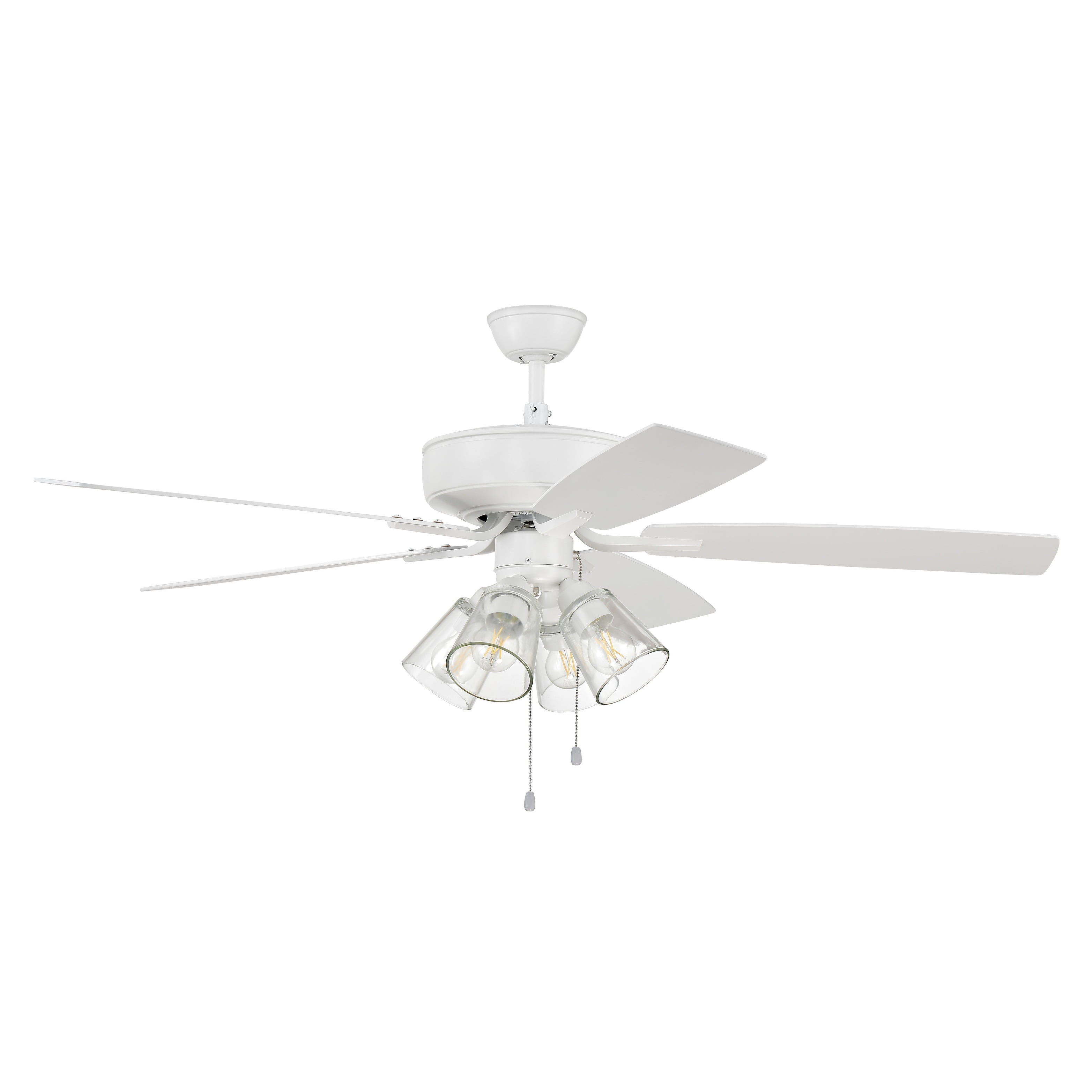 White 52'' Ceiling Fan with LED Light Kit and Reversible Blades