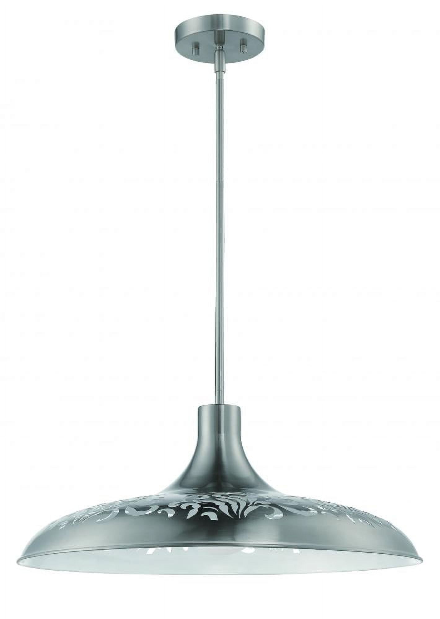 Brushed Polished Nickel 1-Light Pendant with Crystal Accents