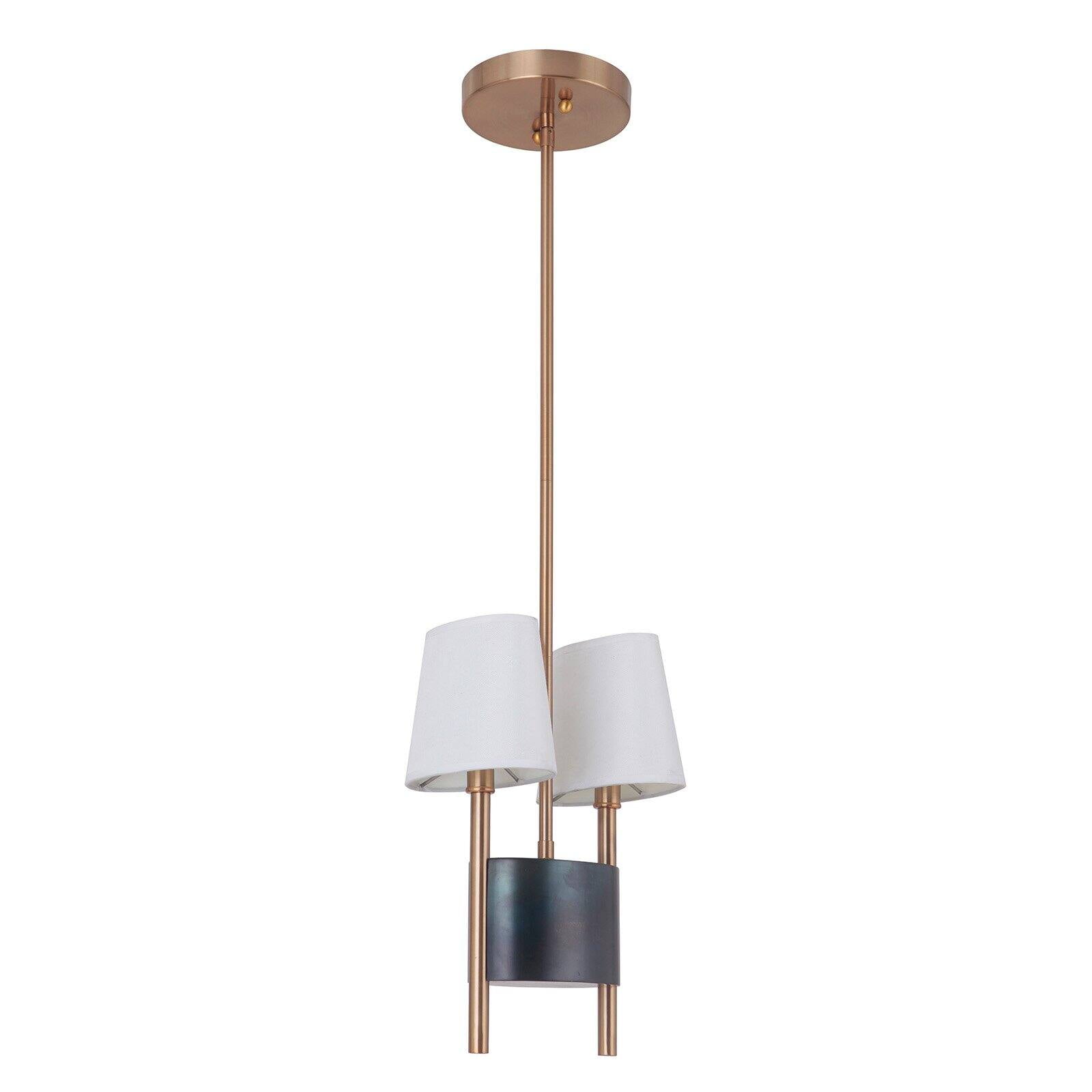 Parker Fired Steel and Satin Brass 14'' Pendant Light