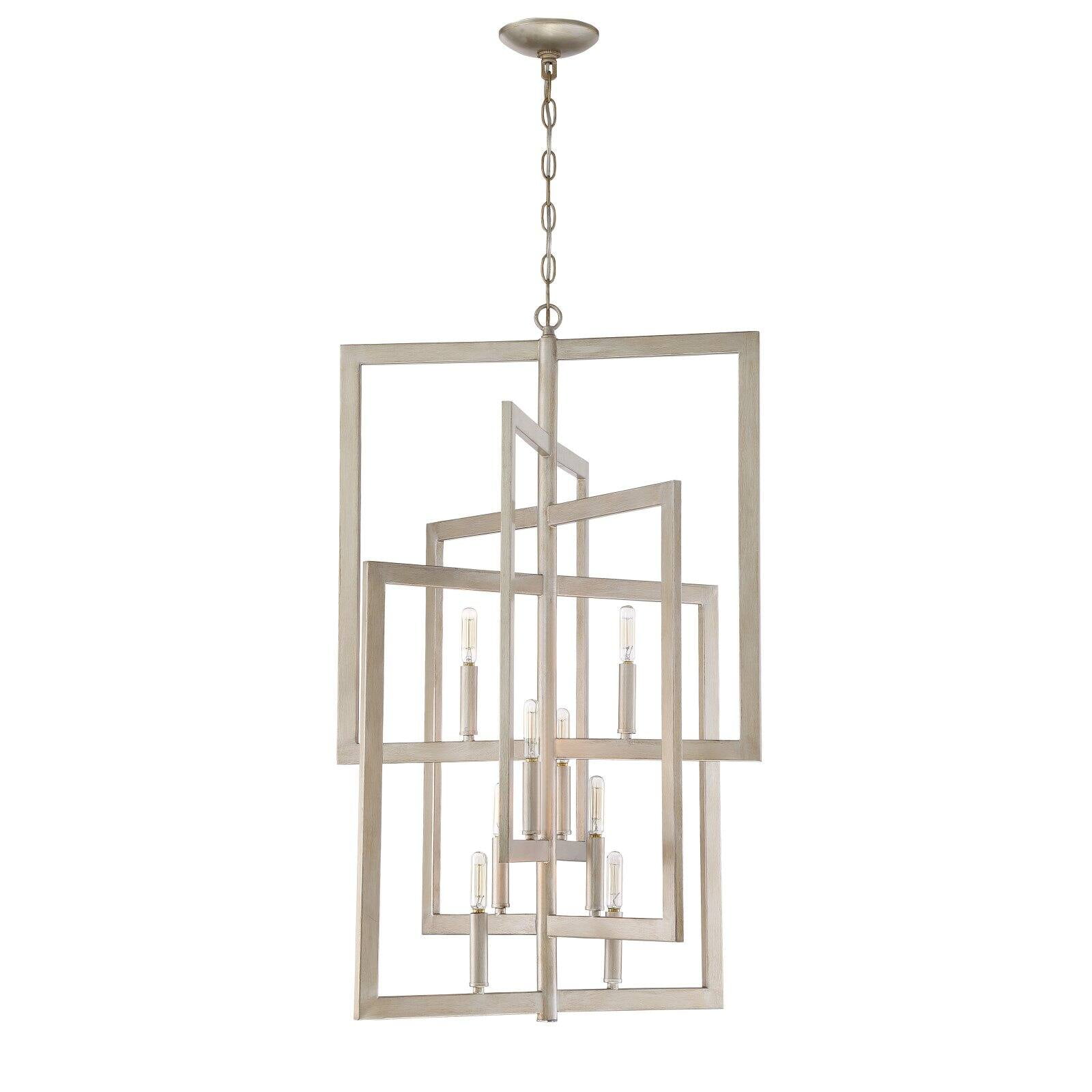 Gold Twilight 8-Light Geometric Lantern Chandelier