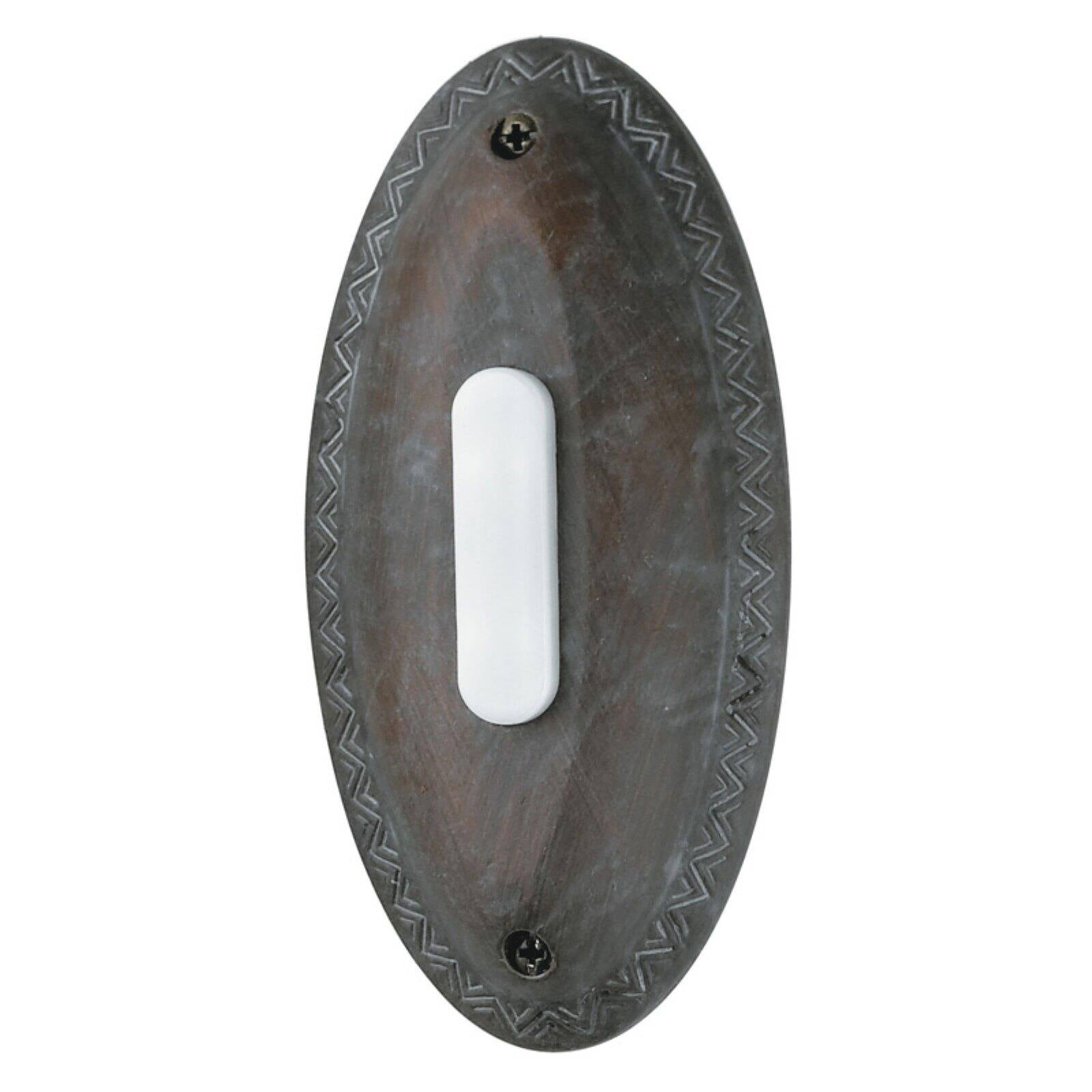 Rustic Brick Oval Lighted Doorbell Push Button