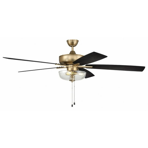 Craftmade S1015-60 Super Pro 60" 5 Blade Led Indoor Ceiling Fan - Satin Brass / Black