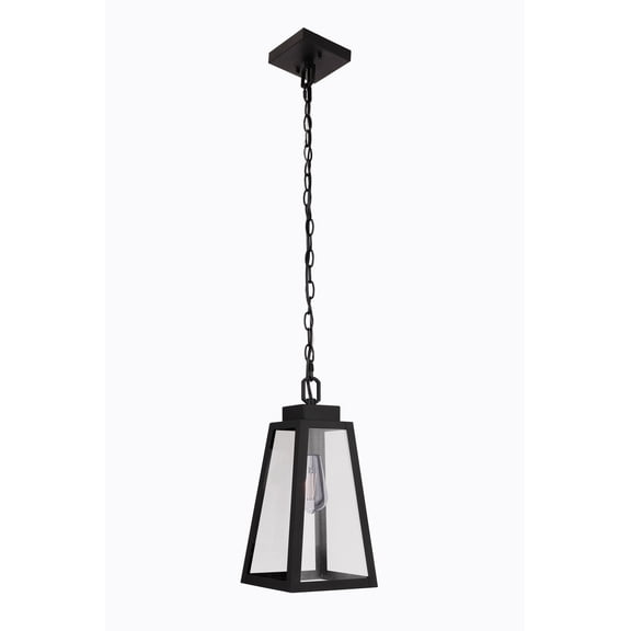 Craftmade - Sorano 1 Light 15.25 in. Textured Black Finish Ceiling Mount Outdoor Pendant with Clear Glass Shade
