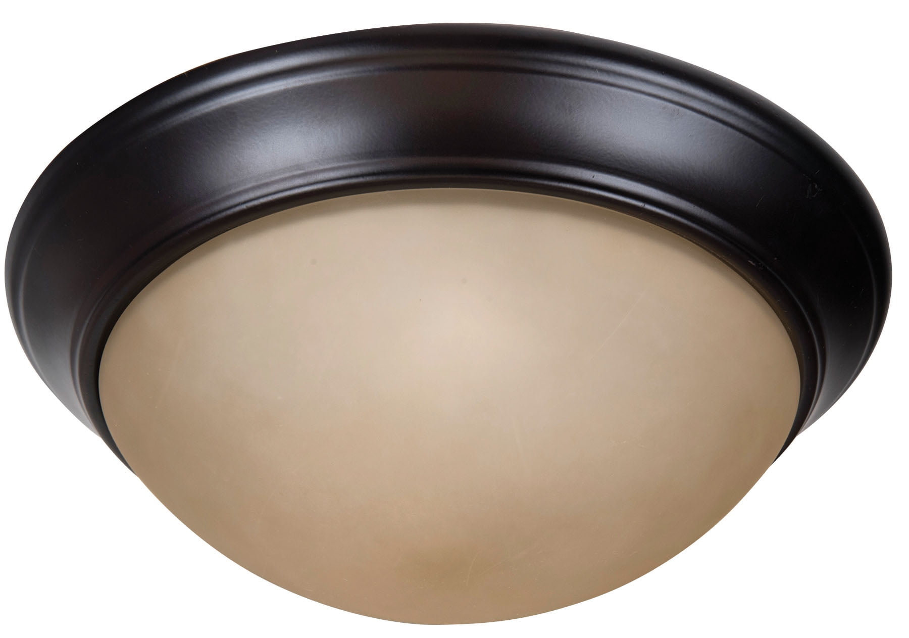 Oiled Bronze 13" Flush Mount Light with Frosted Glass Globe