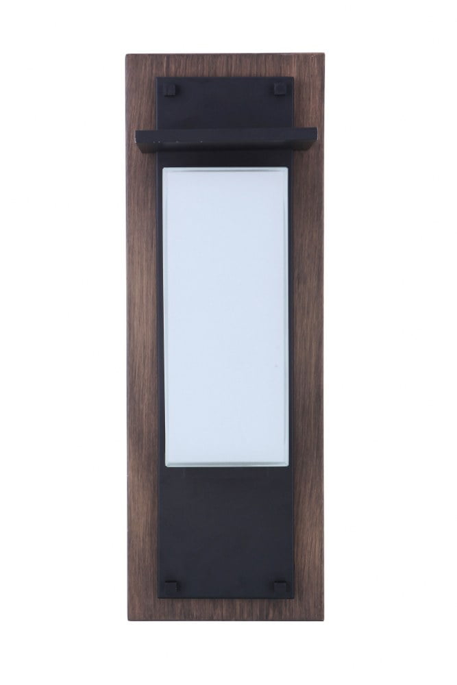 Heights 24" Whiskey Barrel and Black LED Wall Lantern Sconce