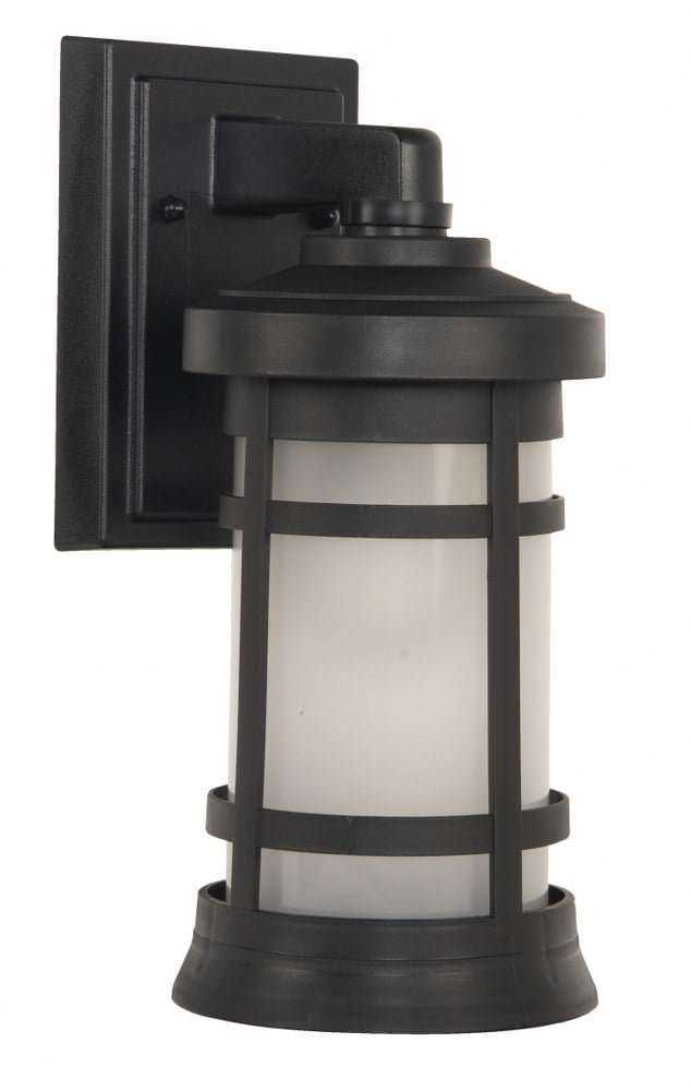 Matte Black Frosted Glass Outdoor Wall Lantern