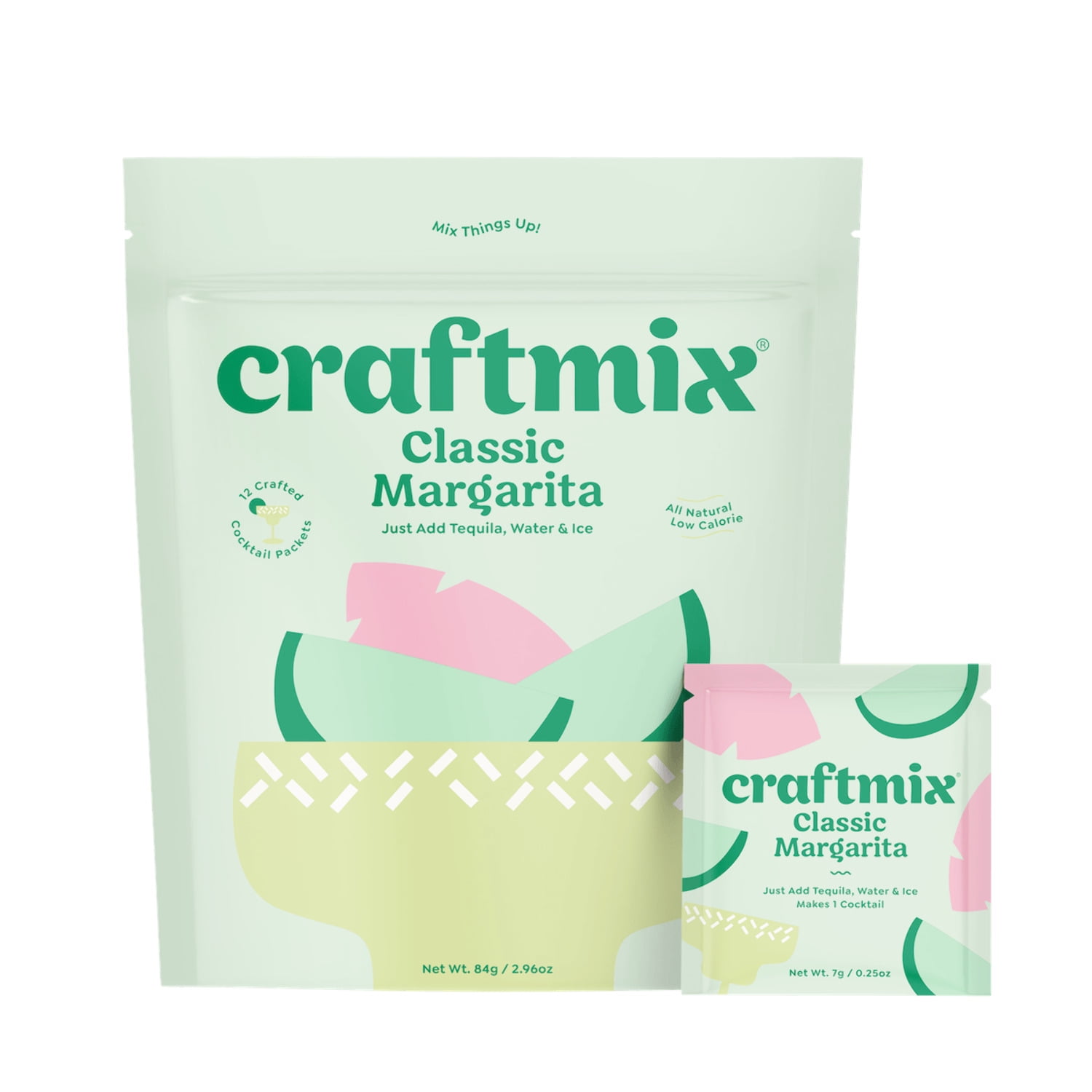 Craftmix Classic Margarita, Makes 12 Drinks, Skinny Margarita Cocktail Mixers - Mocktail Drink Mixers - Made With Real Fruit - Vegan Low-Carb, Low-Sugar, Non-GMO, Dairy Free, Gluten Free, Easy to Mix