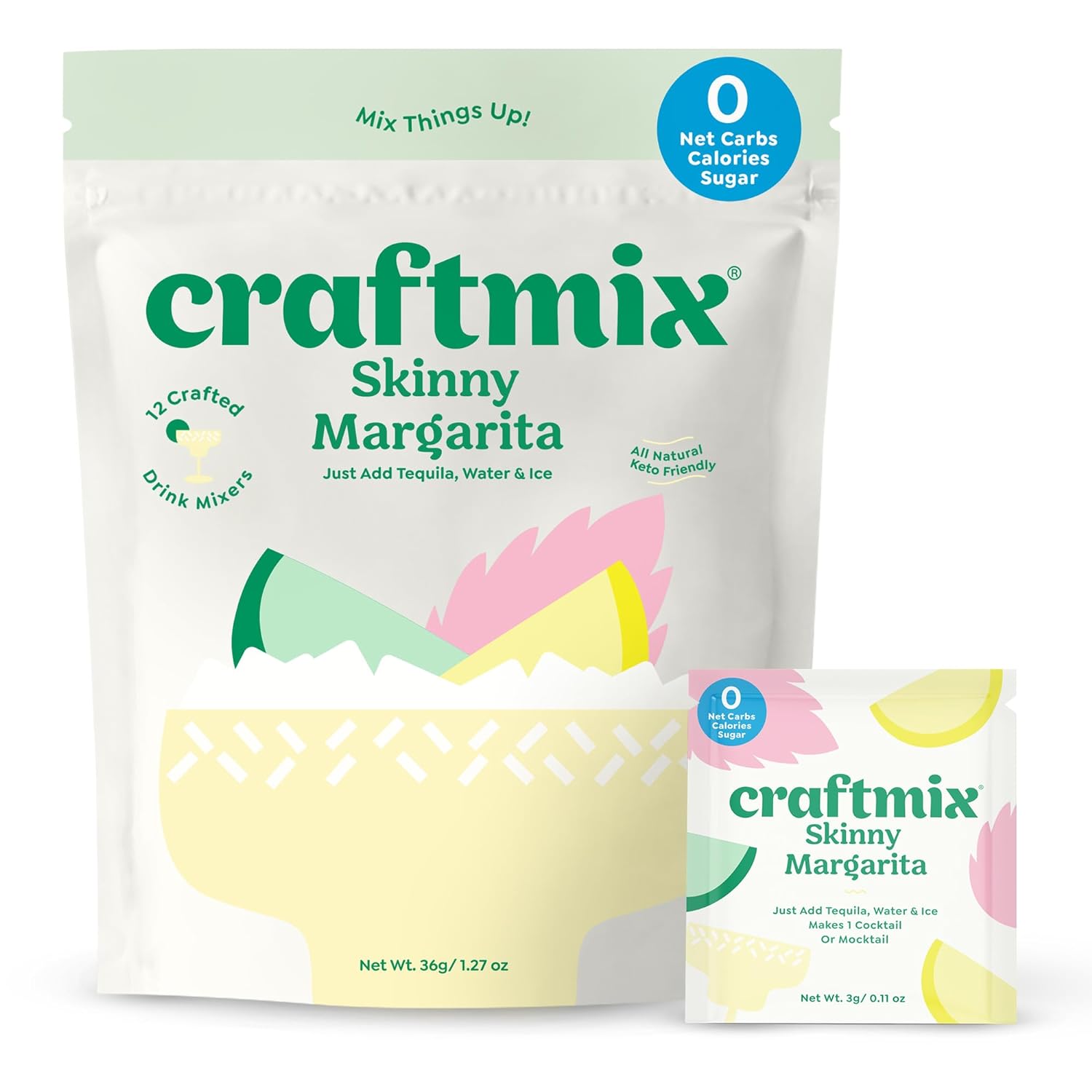 Craftmix Skinny Margarita Cocktail Mixers Makes 12 Drinks Zero