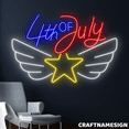 thumbnail image 1 of Craftnamesign 4th Of July Neon Sign, Independence Wall Decor, USA Patriotic Wall Art, 1 of 4