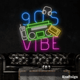 thumbnail image 1 of Craftnamesign 90s Vibes Neon Sign, Bar Club LED Signs, Vintage Style Decor, 1 of 4