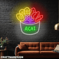 thumbnail image 1 of Craftnamesign Acai Bowl Neon Light For Wall Decor, Healthy Smoothie LED Wall Art, 1 of 5