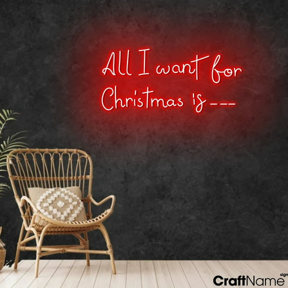 Craftnamesign All I Want For Christmas Is Neon Light Sign For Store Xmas Decoration