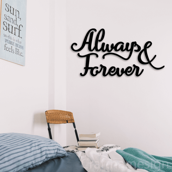 Craftnamesign Always & Forever Metal Wall Art, Bedroom Wall Decor, Bedroom Signs