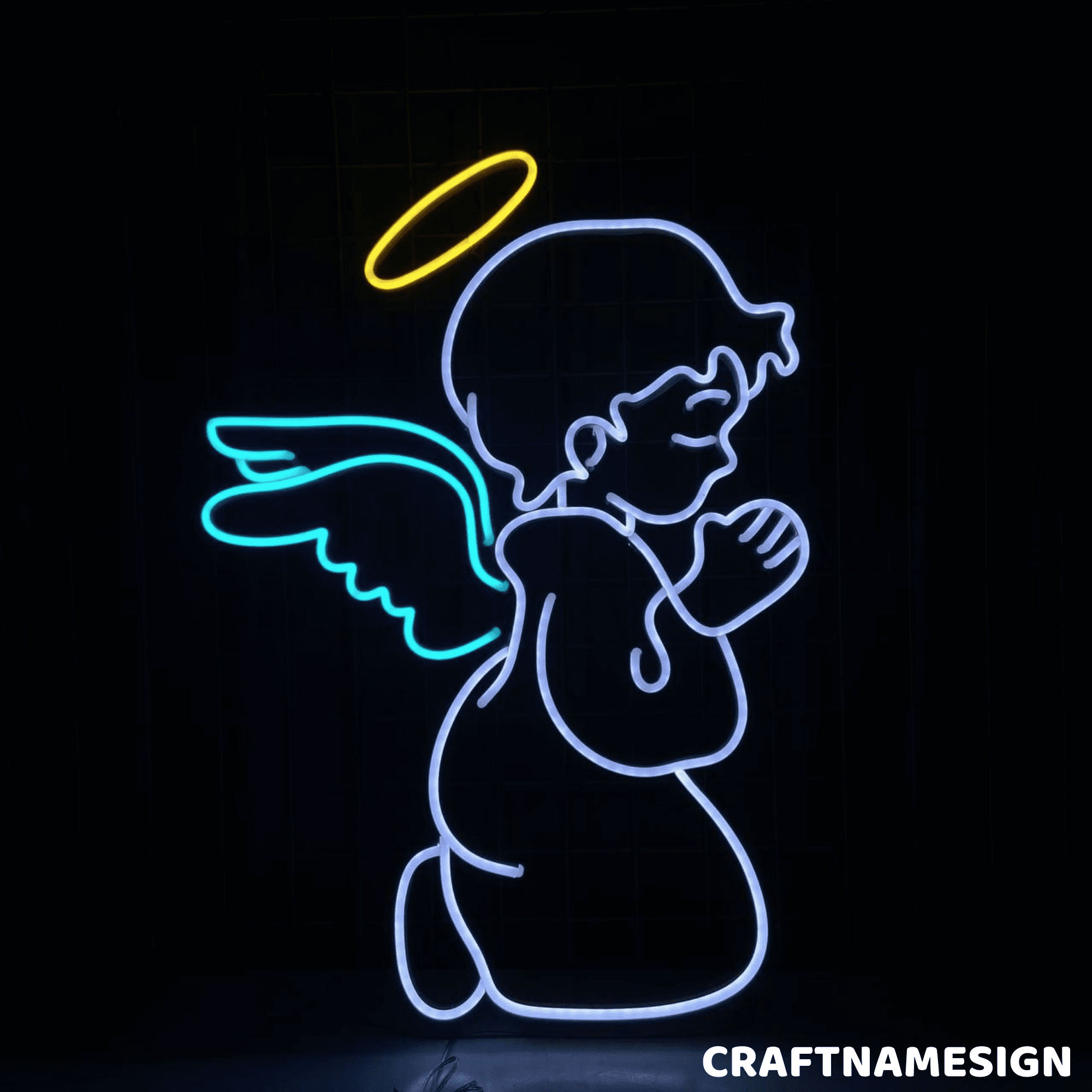 Craftnamesign Angel Neon Sign For Christmas Decor, Bedroom Led Wall ...