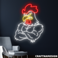thumbnail image 1 of Craftnamesign Angry Muscle Chicken Neon Sign, Gym Room Wall Art, Fitness Wall Decor, 1 of 4