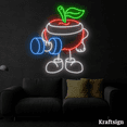 thumbnail image 1 of Craftnamesign Apple Exercise Neon Sign, Gym Room Wall Art, Men Cave Decor, 1 of 4
