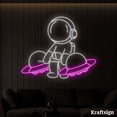 thumbnail image 1 of Craftnamesign Astronaut UFO Neon Sign, Spaceman LED Sign, Gifts For Kids, 1 of 4