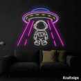 thumbnail image 1 of Craftnamesign Astronaut UFO Neon Sign, Spaceman LED Sign, Kid Room Decor, 1 of 1