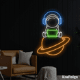 thumbnail image 1 of Craftnamesign Astronaut Working Planet Neon Sign, Work Space Decor Gifts, 1 of 4