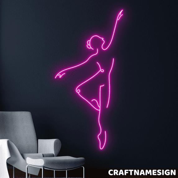 Craftnamesign Ballet Dancers Neon Sign, Ballet Club Wall Decor, Girl Room Decor