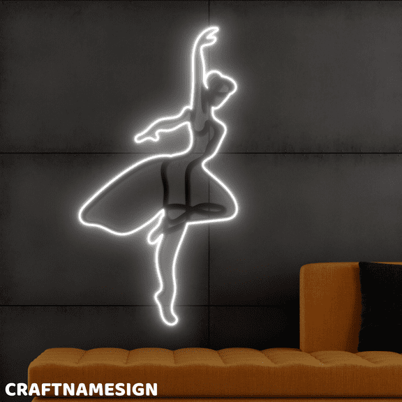 Craftnamesign Ballet Neon Decal, Ballet Room Wall Sign, Dance Studio Wall Decor