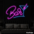 thumbnail image 1 of Craftnamesign Bar Neon Sign, Cocktail LED Sign, Home Bar Wall Art Decor, Bar LED Sign, 1 of 3