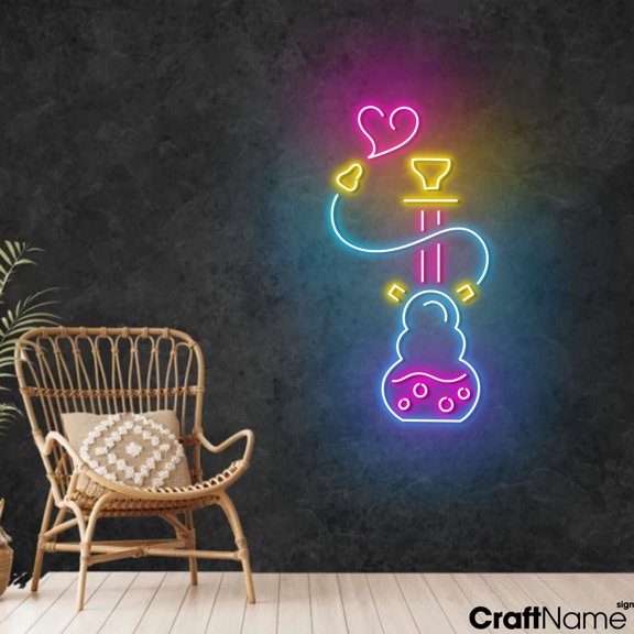 Craftnamesign Bar Night Neon Light Up Wall Art, Bar Pub LED Sign Decoration