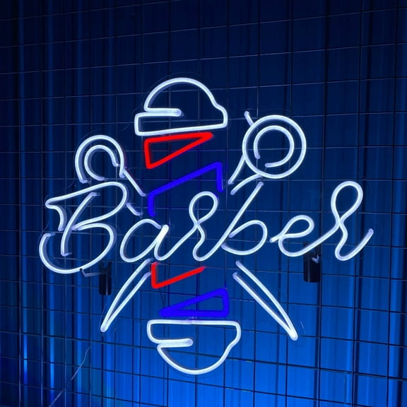 Craftnamesign Barber Shop Neon Sign, Hair Salon LED Sign, Barber Shop Decoration