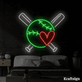 thumbnail image 1 of Craftnamesign Baseball Bat Ball Neon Sign, Sport Club Decor, Baseball Sign, 1 of 4