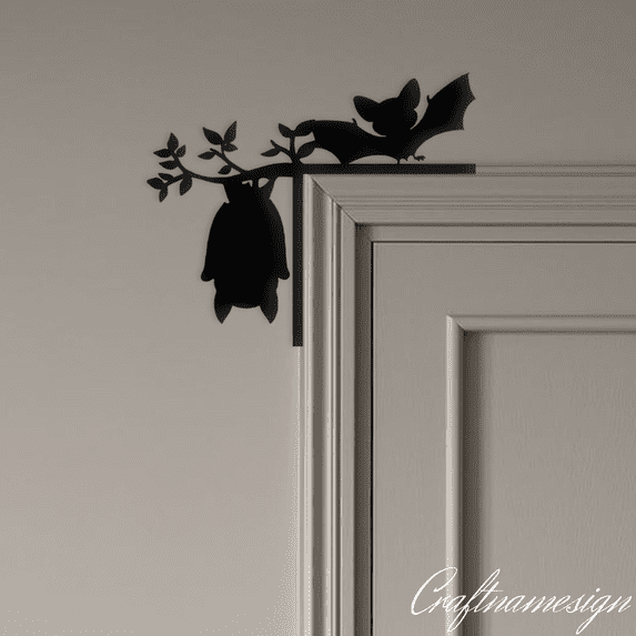 Craftnamesign Bat Door Corner Hanger, Door Corner Ornaments Decor for Bedroom Living Room