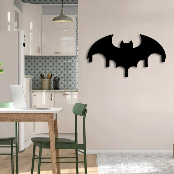 Craftnamesign Bat Metal Key Holder, Bat Metal Coat Rack, Entryway Coat Hooks, Metal Key Hanger