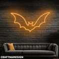 thumbnail image 1 of Craftnamesign Bat Neon Light For Bar Pub Decor, Bat For Halloween Wall Sign, 1 of 5